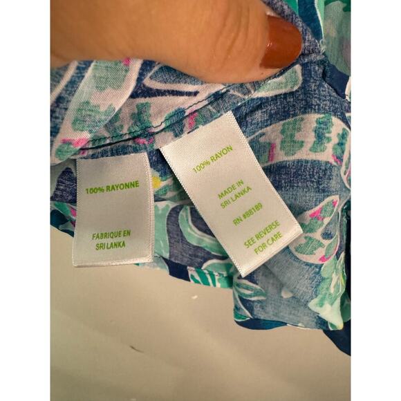 Lilly Pulitzer Harbour Island Tunic Tidal Wave in the Details small - Picture 5 of 6